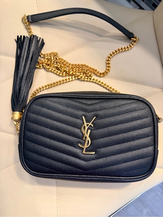 Yves Saint Laurent Handbags - Yves Saint Laurent Black Quilted Camera Bag with Gold Hardware and Tassel